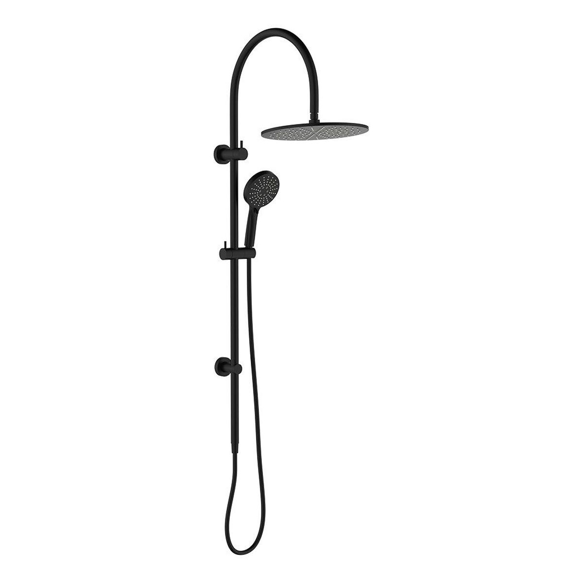 Empire Slim Curved Twin Shower, Matte Black