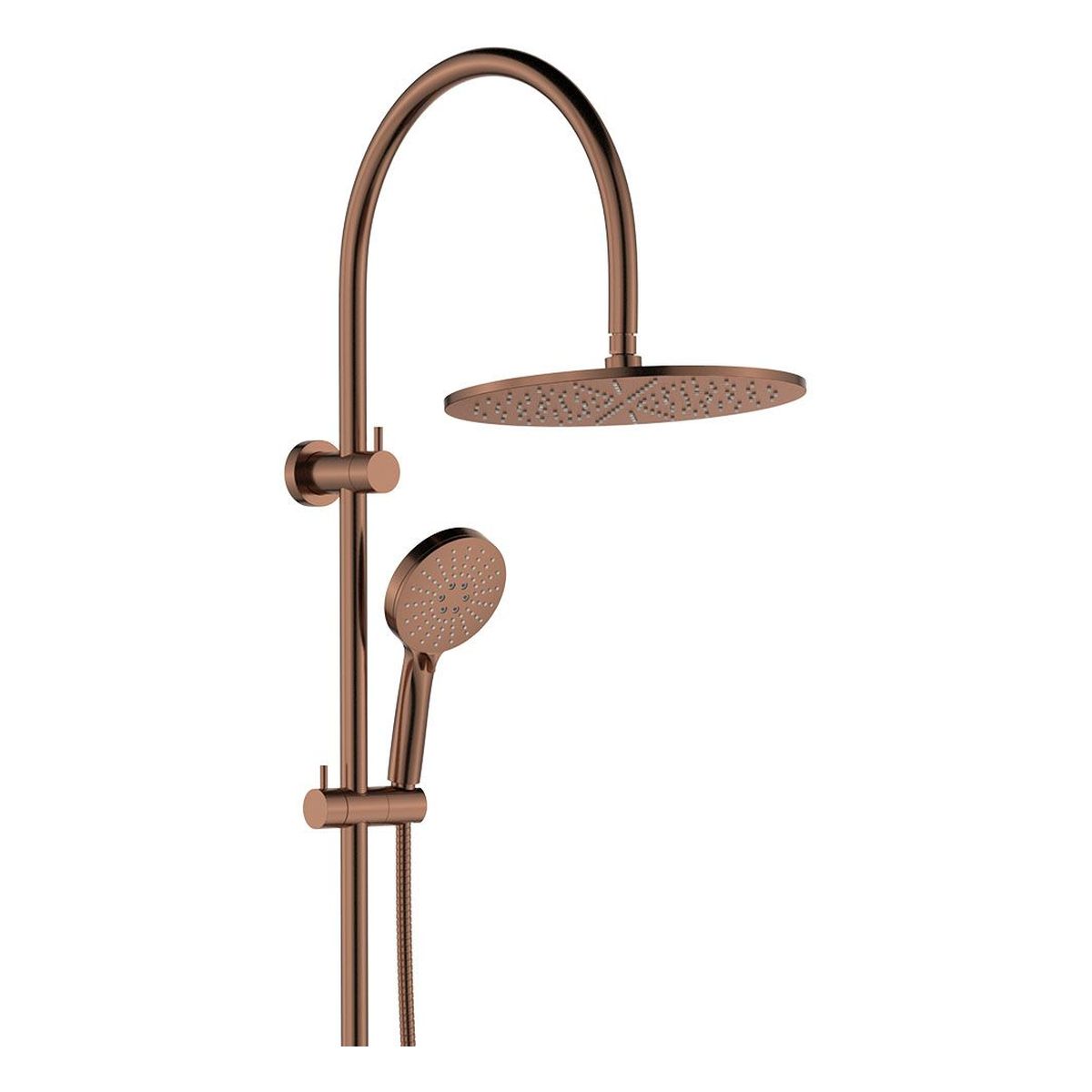 Empire Slim Curved Twin Shower, Brushed Copper