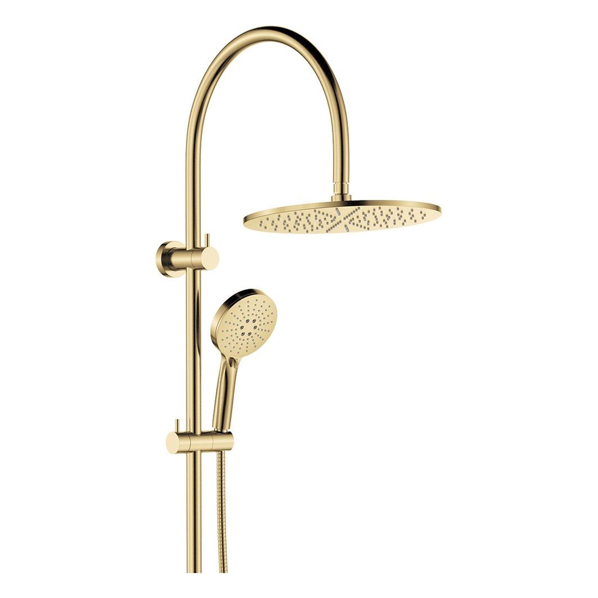 Empire Slim Curved Twin Shower, Urban Brass
