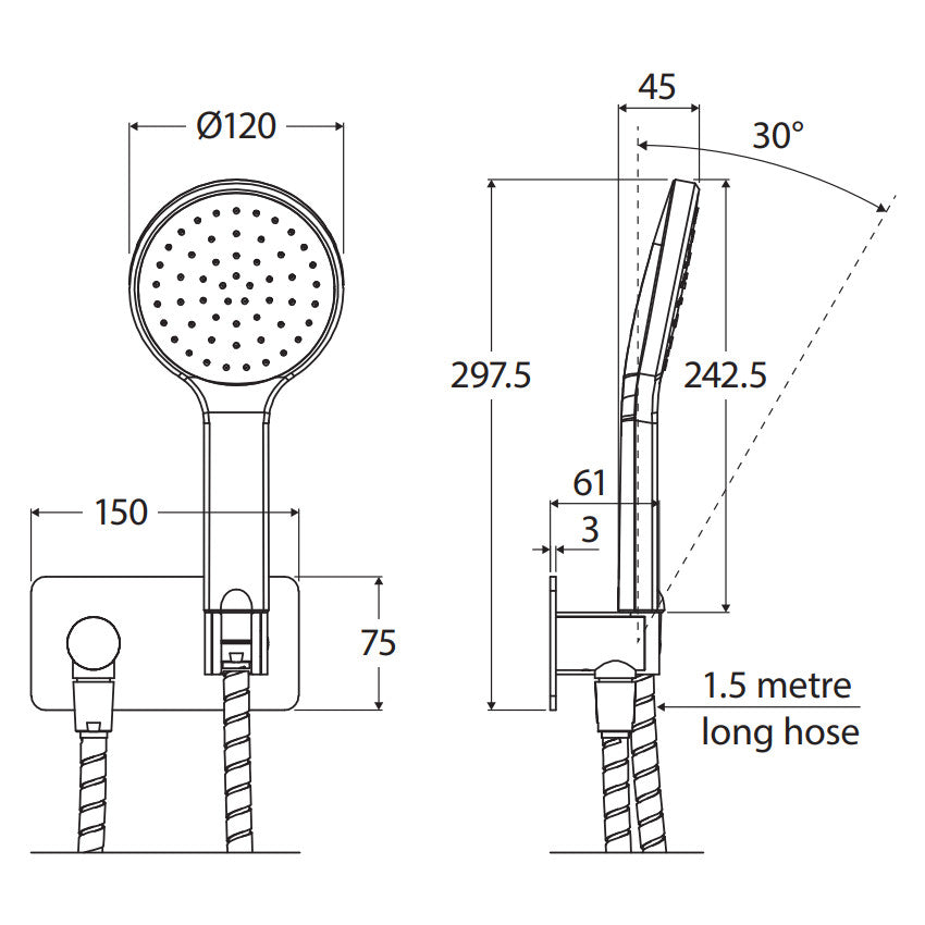 Kaya Deluxe Twin Shower, Matte Black