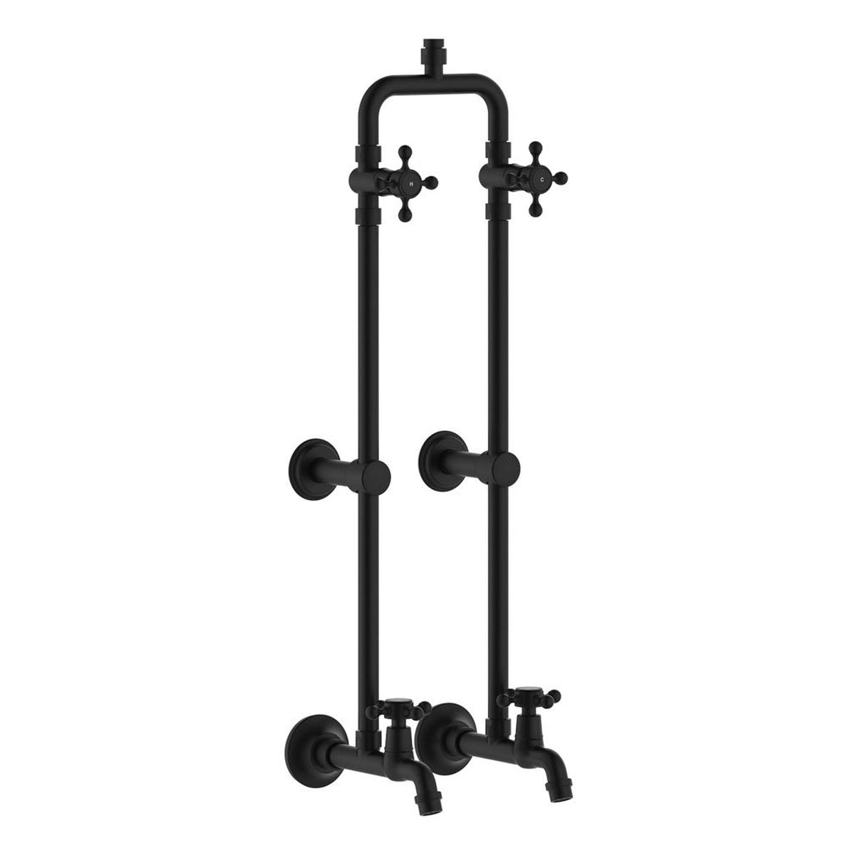Fienza Lillian Exposed Rail Shower & Bath Set, Matte Black