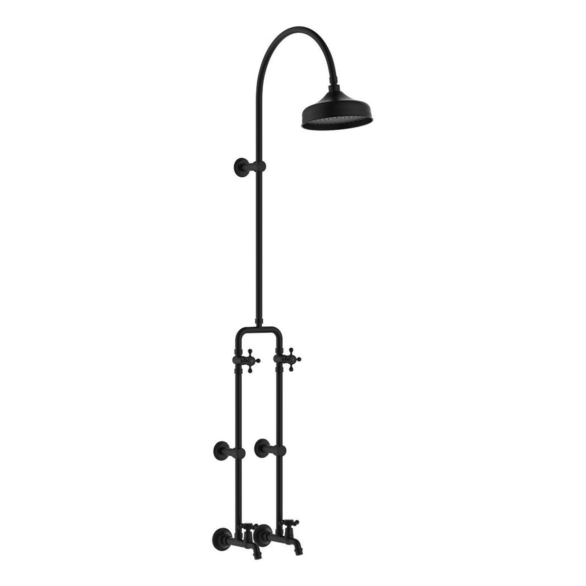 Fienza Lillian Exposed Rail Shower & Bath Set, Matte Black