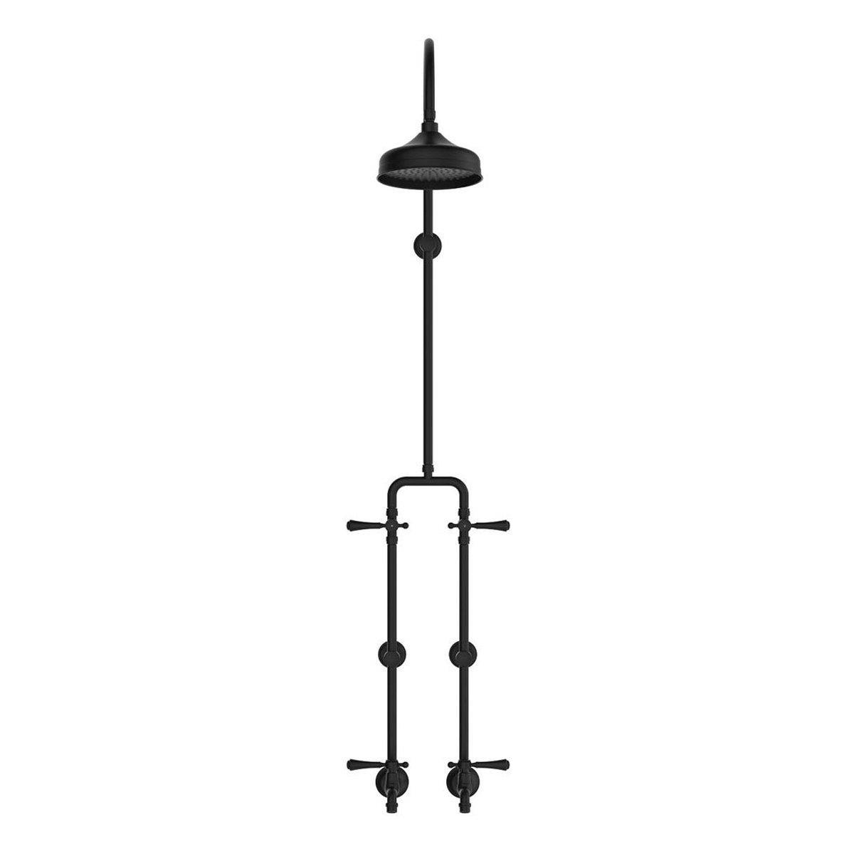 Fienza Lillian Lever Exposed Rail Shower & Bath Set, Matte Black