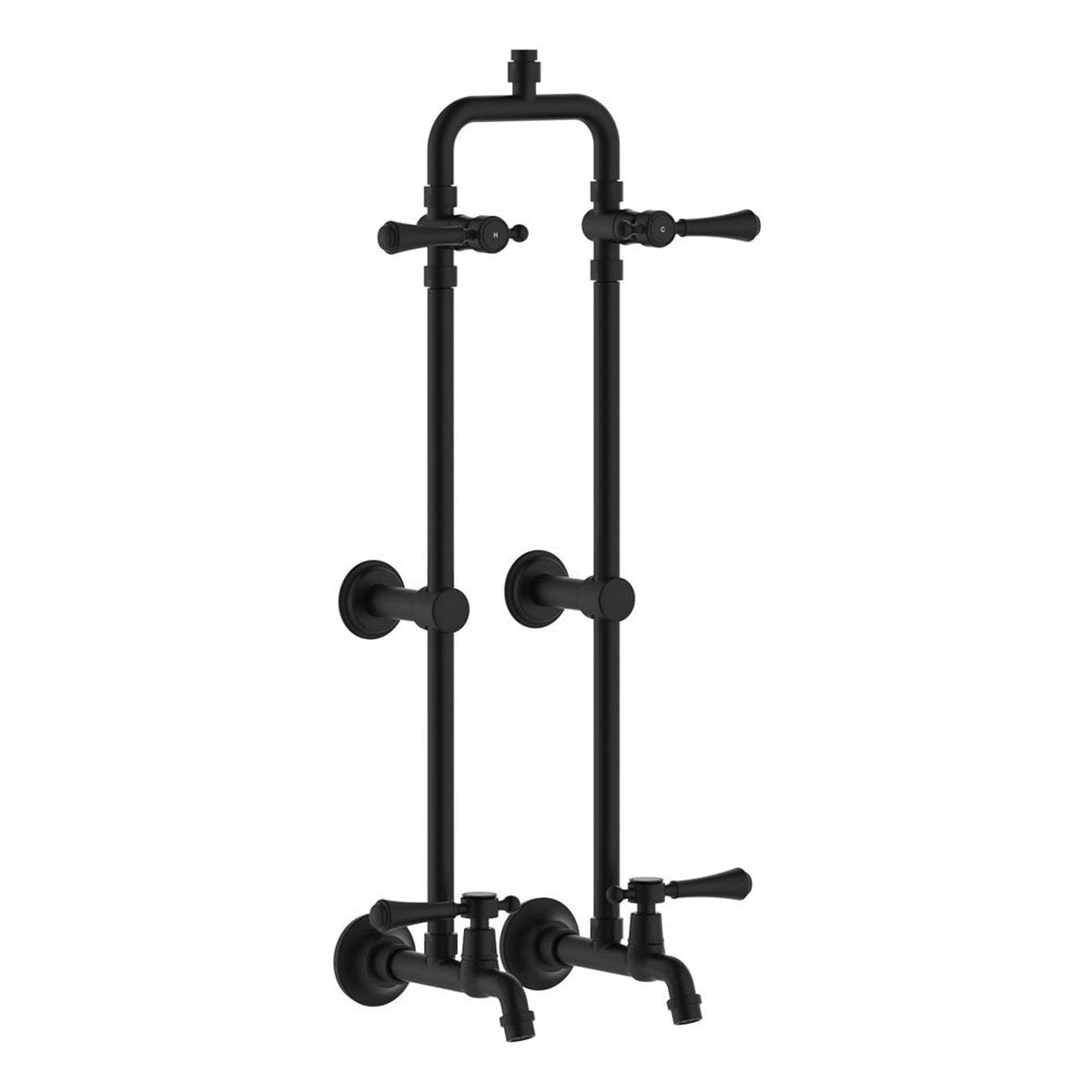 Fienza Lillian Lever Exposed Rail Shower & Bath Set, Matte Black