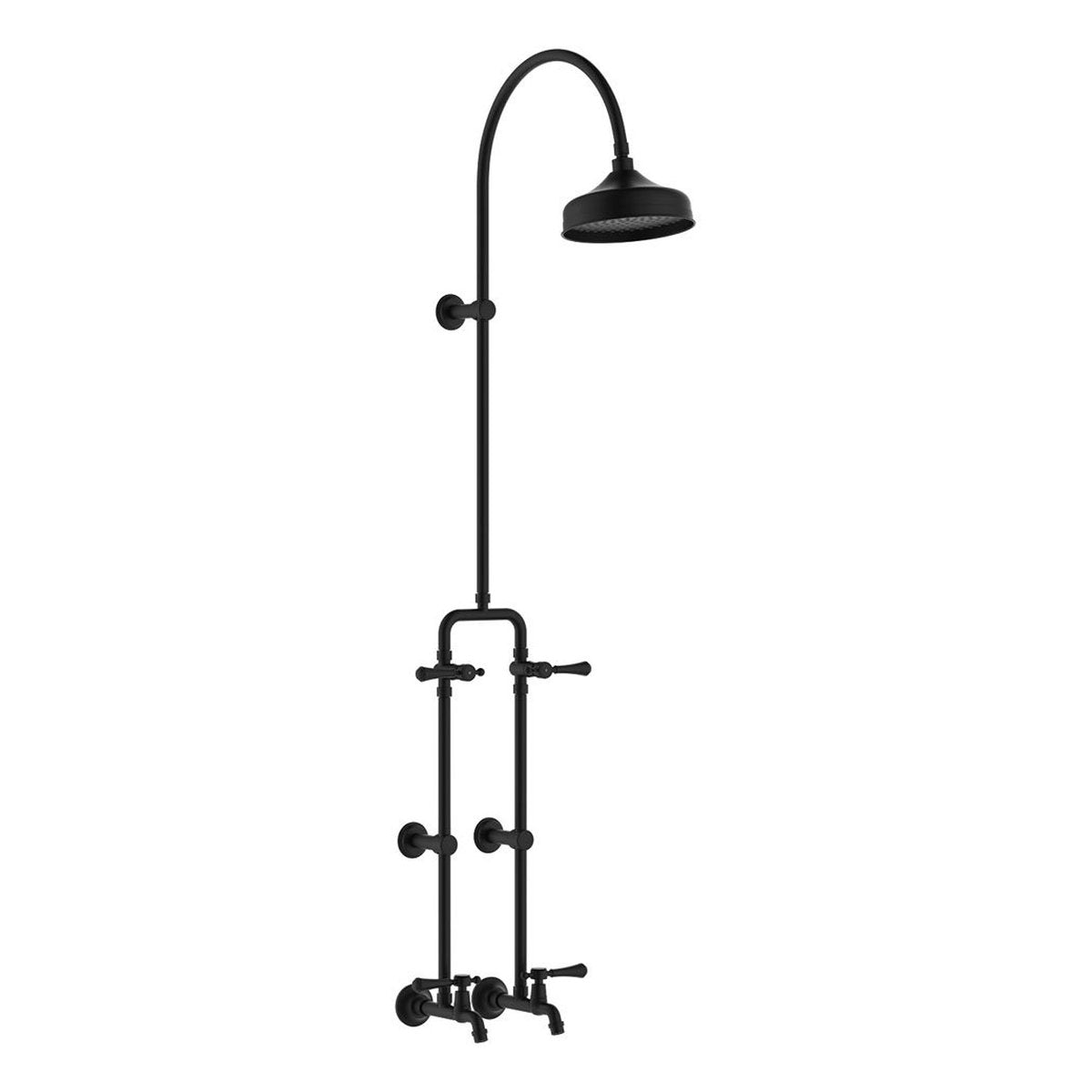 Fienza Lillian Lever Exposed Rail Shower & Bath Set, Matte Black