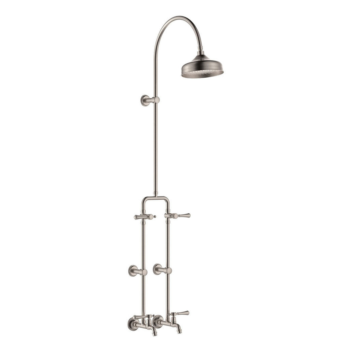 Fienza Lillian Lever Exposed Rail Shower & Bath Set, Brushed Nickel