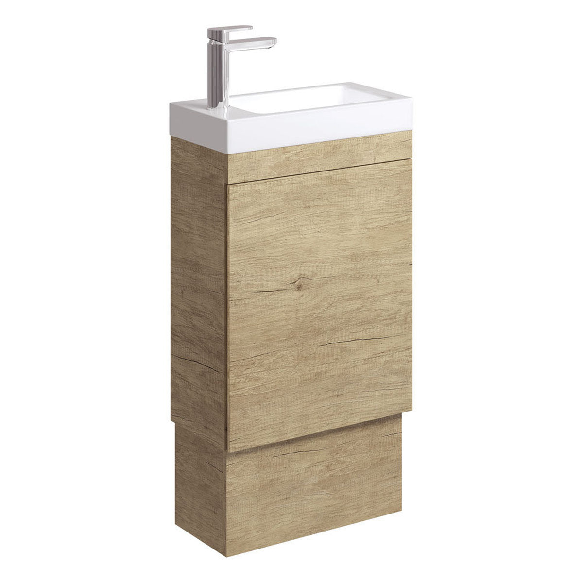 Fienza Denzel Edge 450 Ensuite Vanity On Kickboard, Scandi Oak