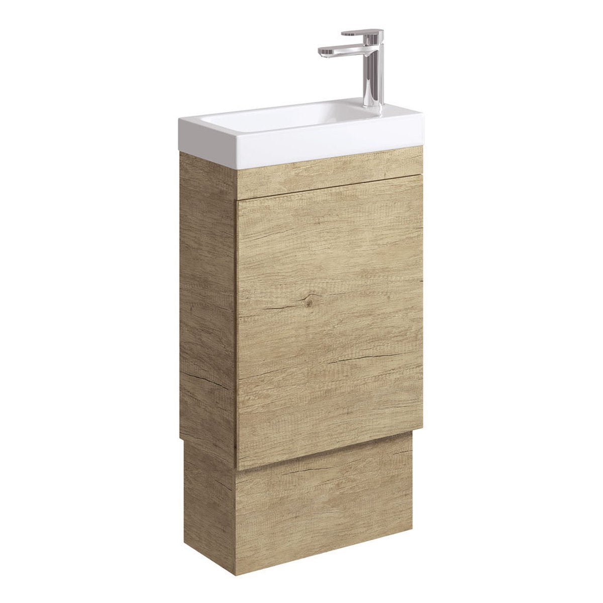 Fienza Denzel Edge 450 Ensuite Vanity On Kickboard, Scandi Oak