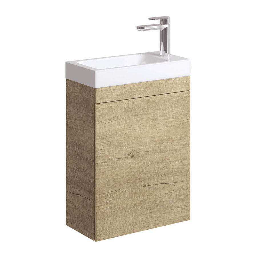 Fienza Denzel Edge 450 Ensuite Wall-Hung Vanity, Scandi Oak