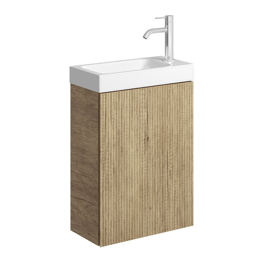 Fienza Denzel Minka 450 Wall-Hung Vanity, No Overflow, Scandi Oak