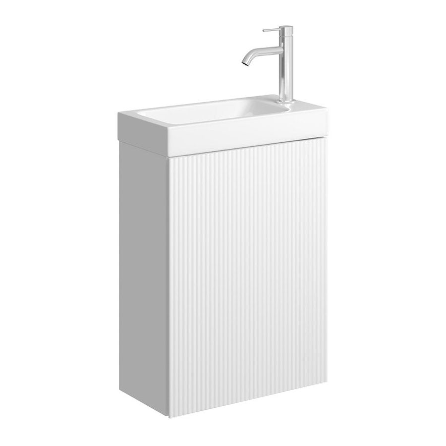 Fienza Denzel Minka 450 Wall-Hung Vanity, No Overflow, Satin White