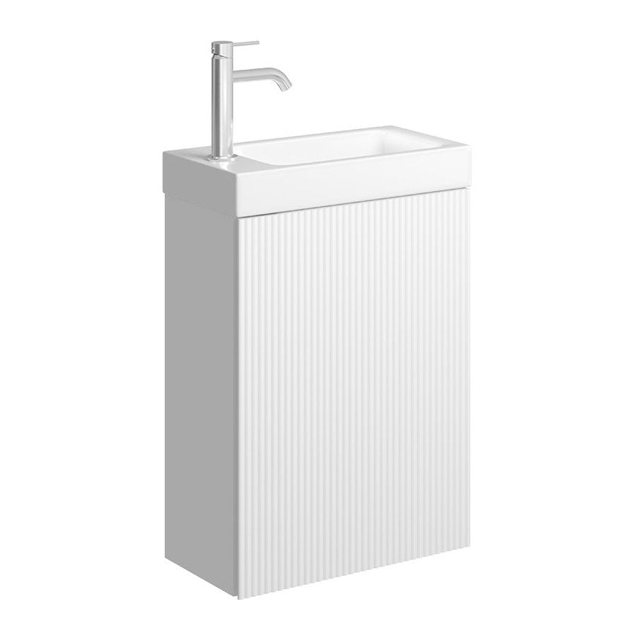 Fienza Denzel Minka 450 Wall-Hung Vanity, No Overflow, Satin White