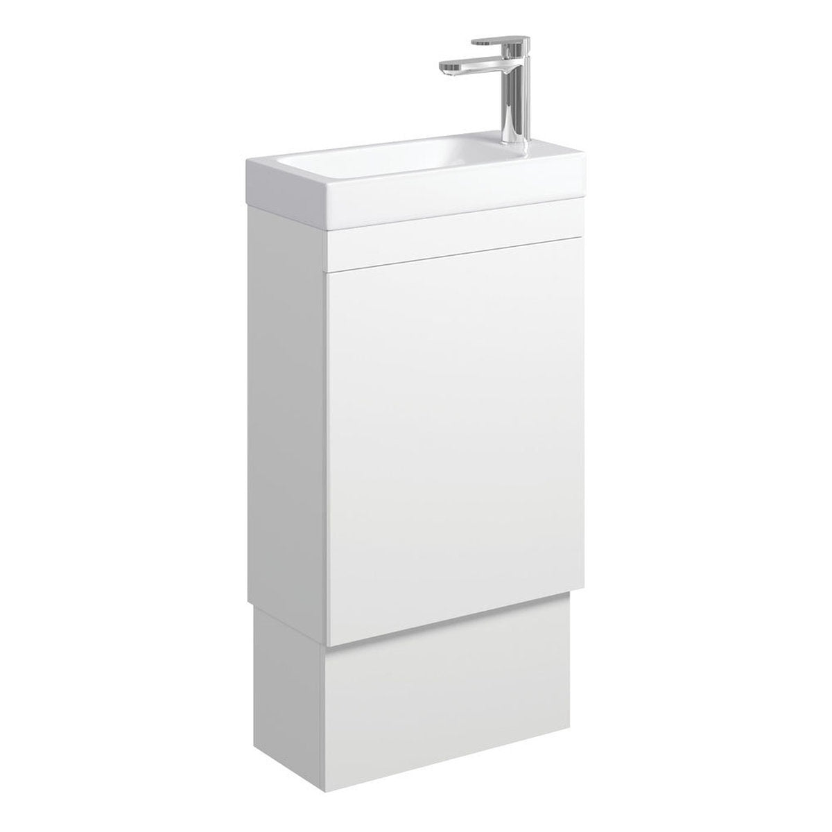 Fienza Denzel Edge 450 Ensuite Vanity On Kickboard, Satin White