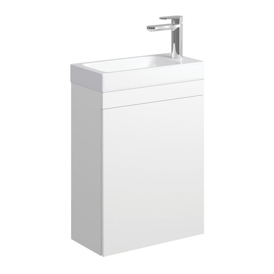 Fienza Denzel Edge 450 Ensuite Wall-Hung Vanity, Satin White