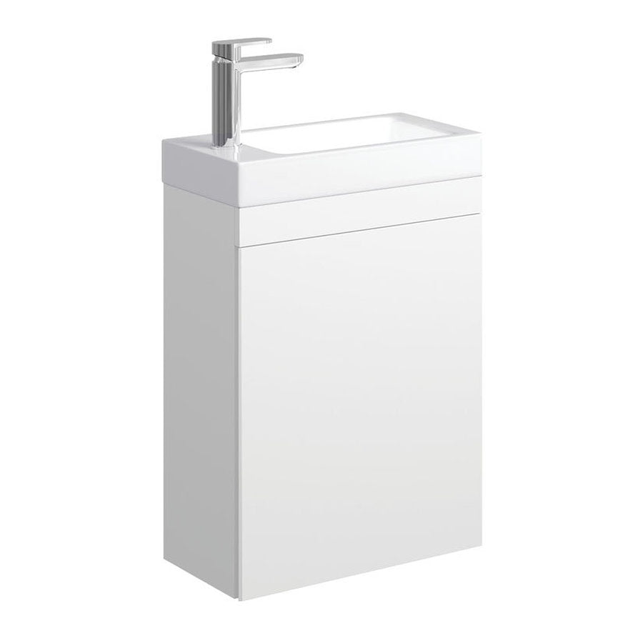 Fienza Denzel Edge 450 Ensuite Wall-Hung Vanity, Satin White