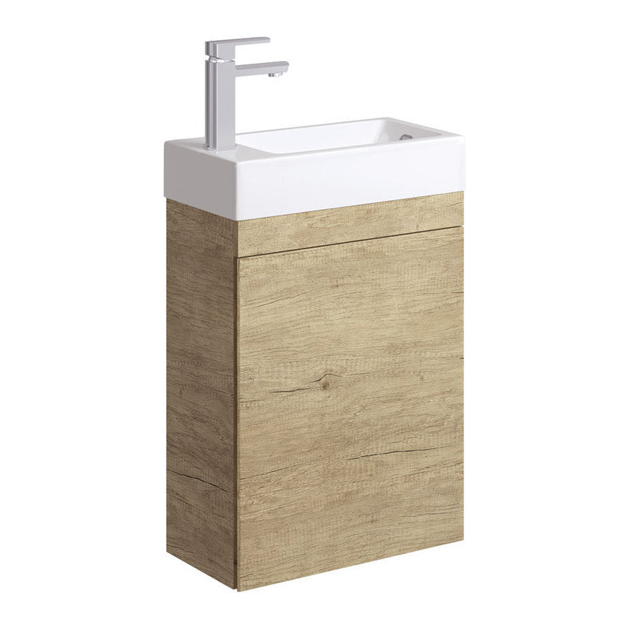 Fienza Edge 450 Ensuite Wall-Hung Vanity With Overflow, Scandi Oak