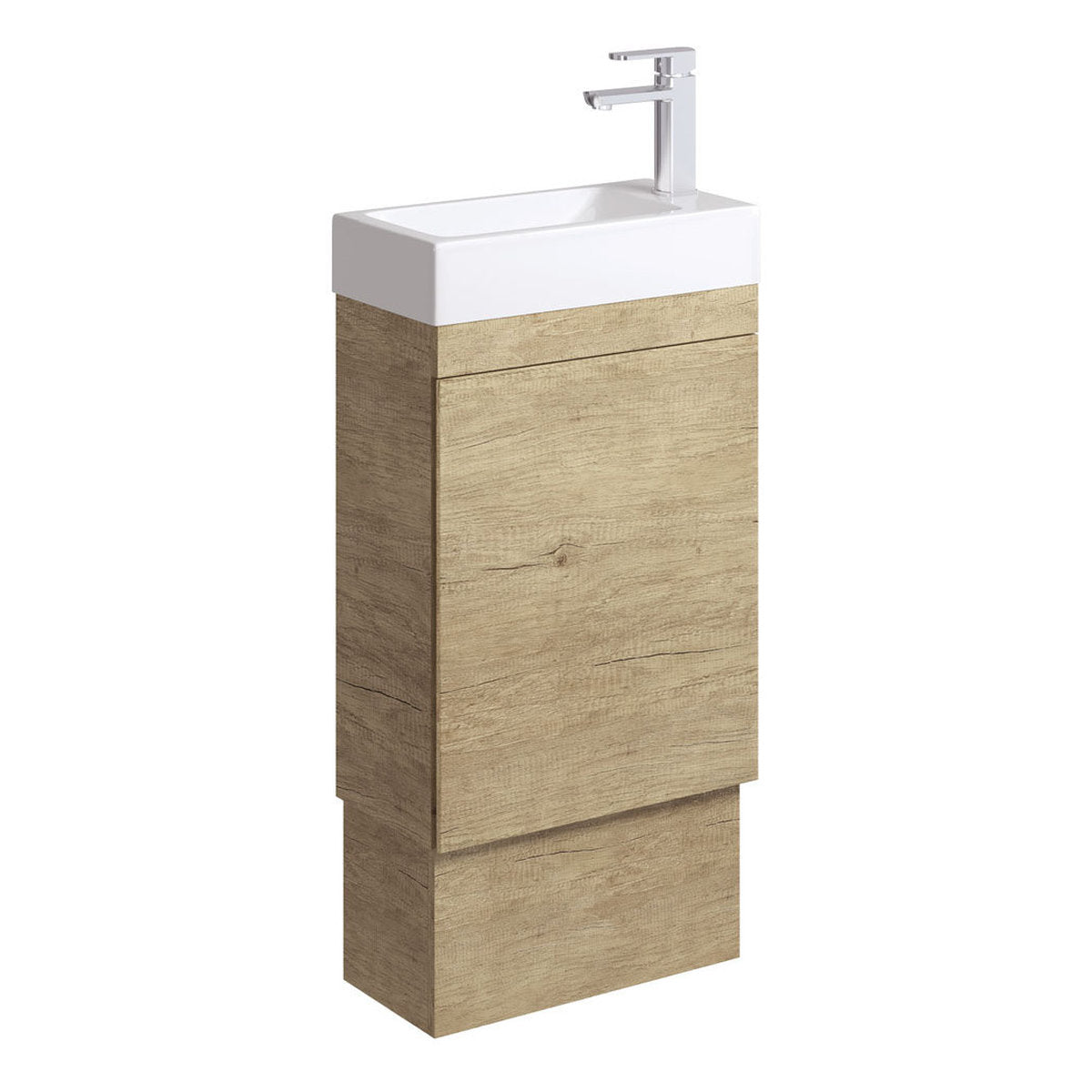 Fienza Edge 450 Ensuite Vanity On Kickboard With Overflow, Scandi Oak