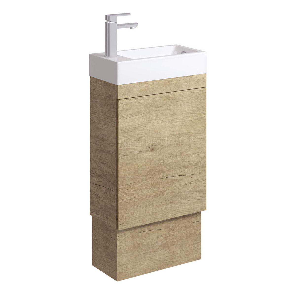 Fienza Edge 450 Ensuite Vanity On Kickboard With Overflow, Scandi Oak