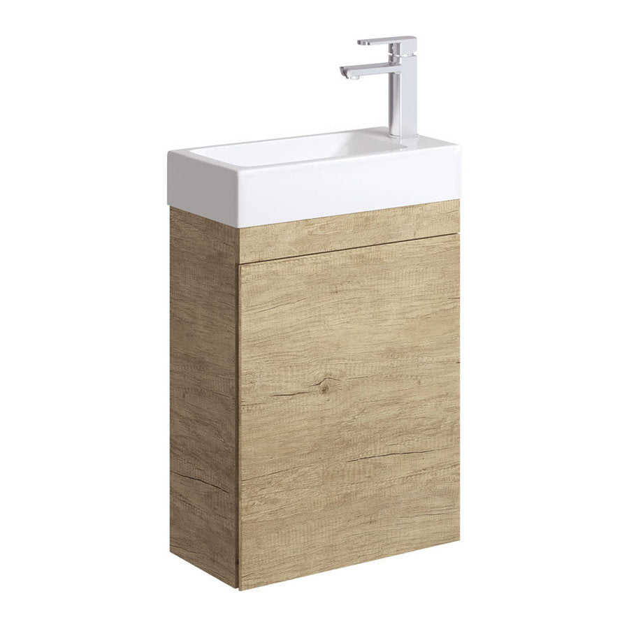 Fienza Edge 450 Ensuite Wall-Hung Vanity, No Overflow, Scandi Oak