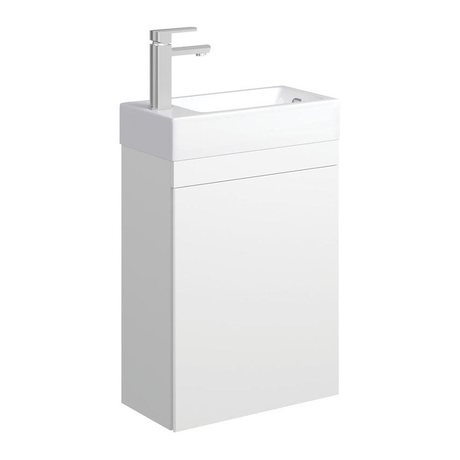 Fienza Edge 450 Ensuite Wall-Hung Vanity With Overflow, Satin White