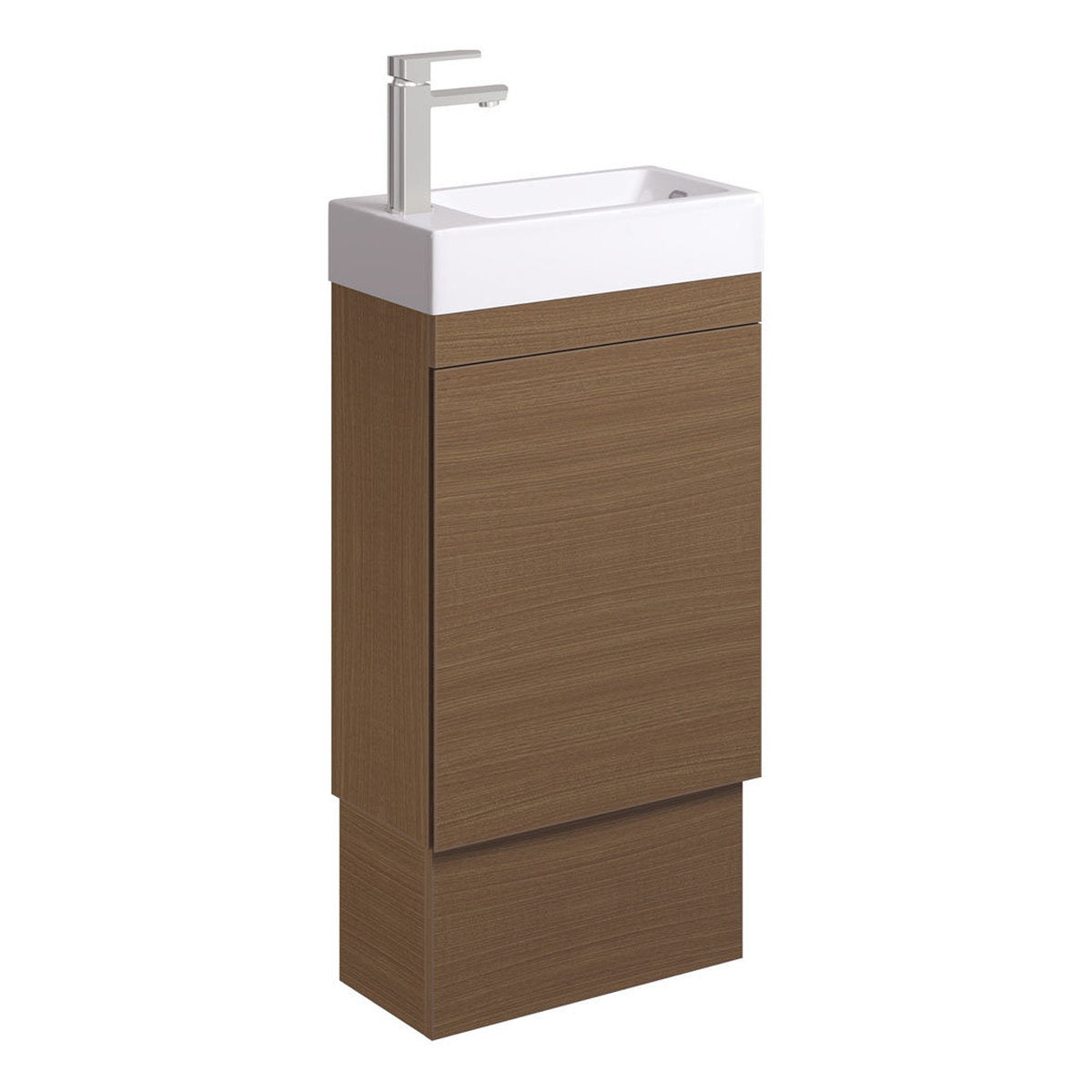 Fienza Edge 450 Ensuite Vanity On Kickboard With Overflow, Walnut
