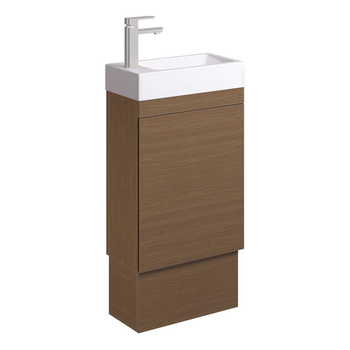 Fienza Edge 450 Ensuite Vanity On Kickboard, No Overflow, Walnut