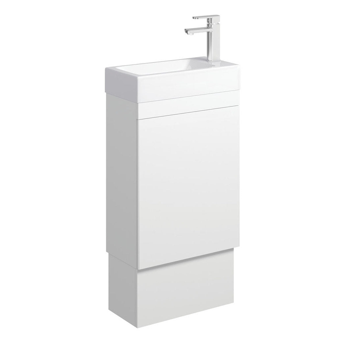 Fienza Edge 450 Ensuite Vanity On Kickboard With Overflow, Satin White