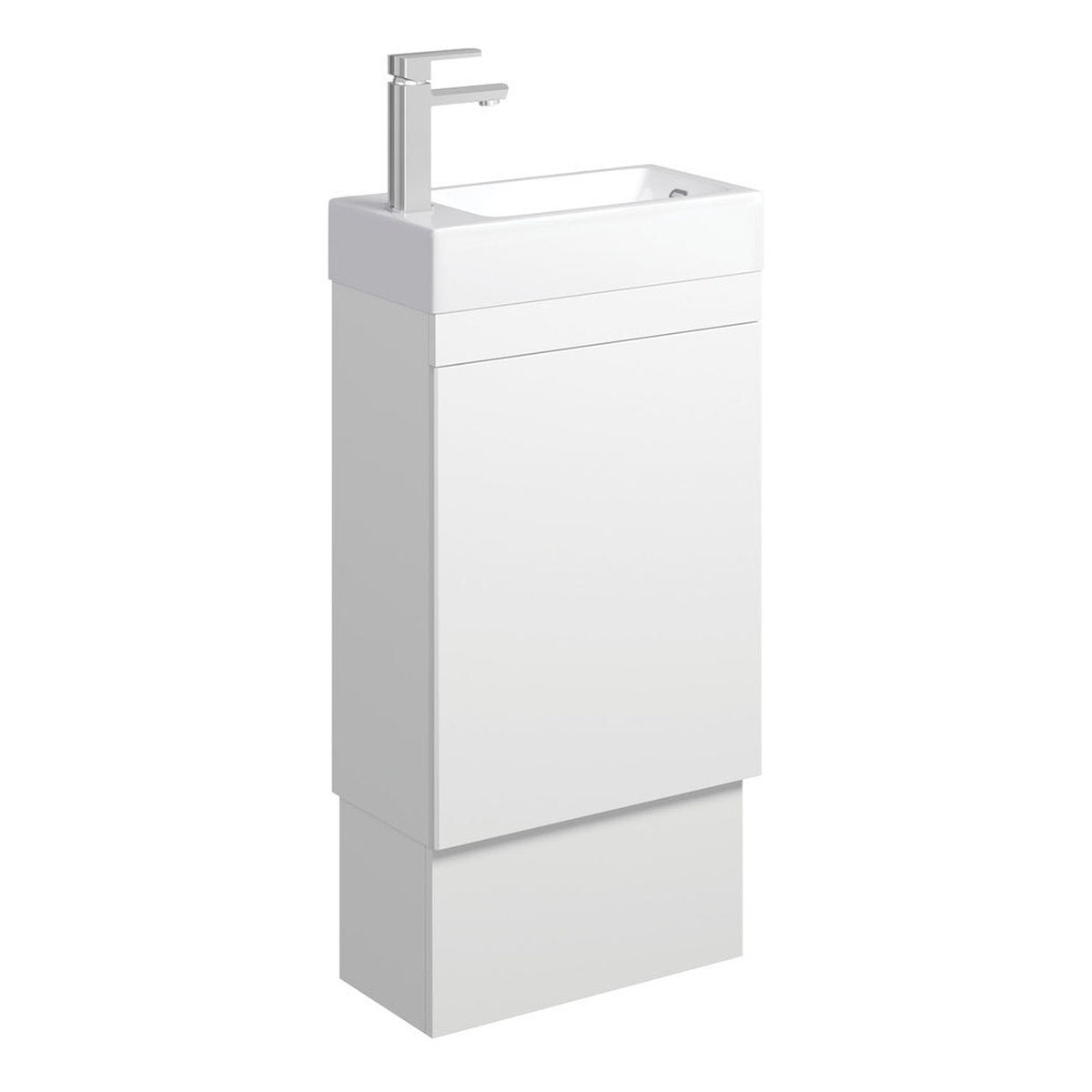 Fienza Edge 450 Ensuite Vanity On Kickboard With Overflow, Satin White