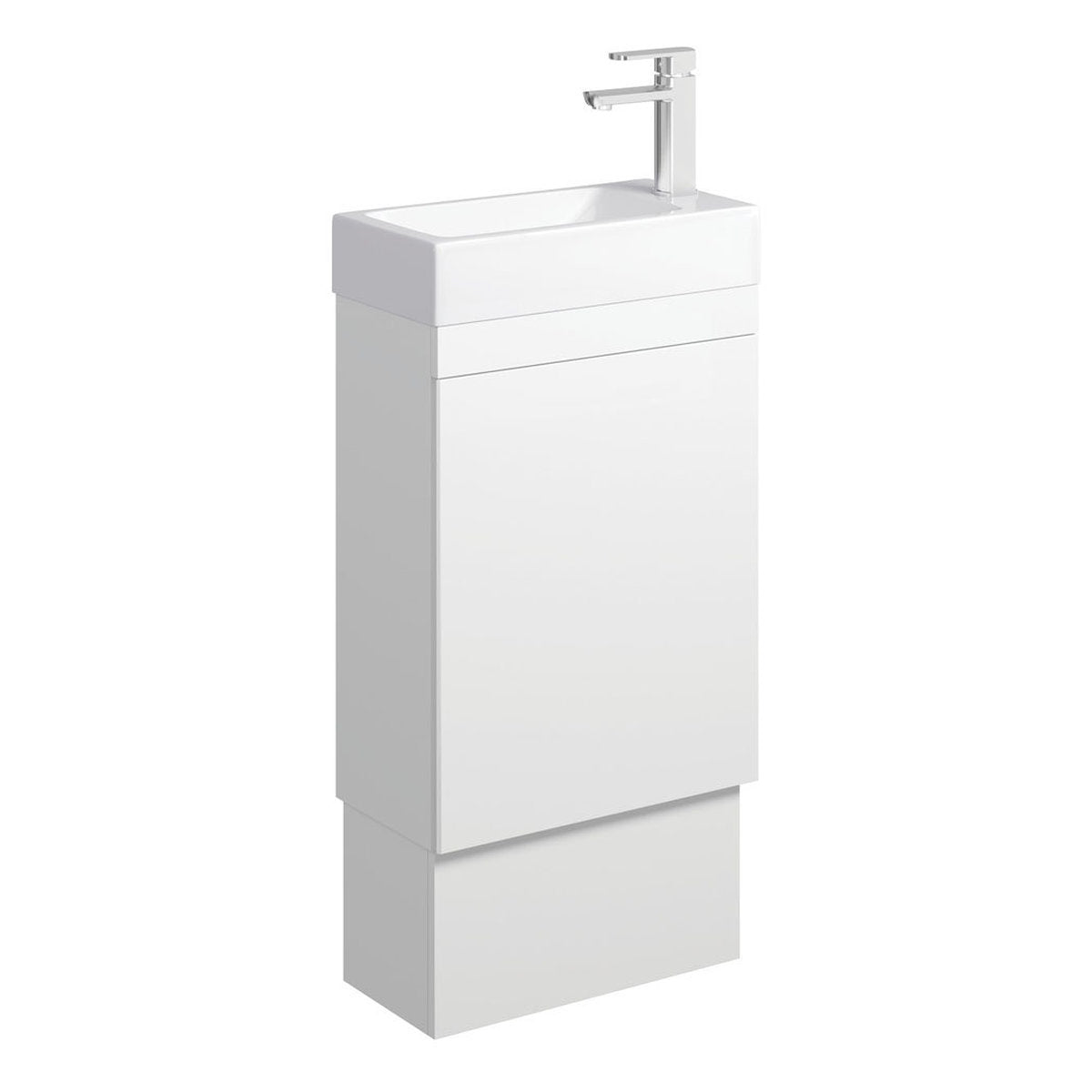 Fienza Edge 450 Ensuite Vanity On Kickboard, No Overflow, Satin White