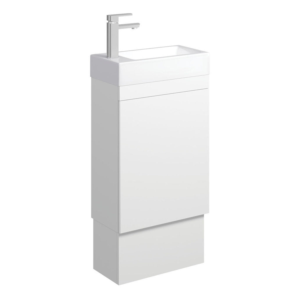 Fienza Edge 450 Ensuite Vanity On Kickboard, No Overflow, Satin White