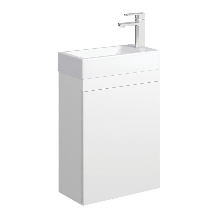 Fienza Edge 450 Ensuite Wall-Hung Vanity, No Overflow, Satin White