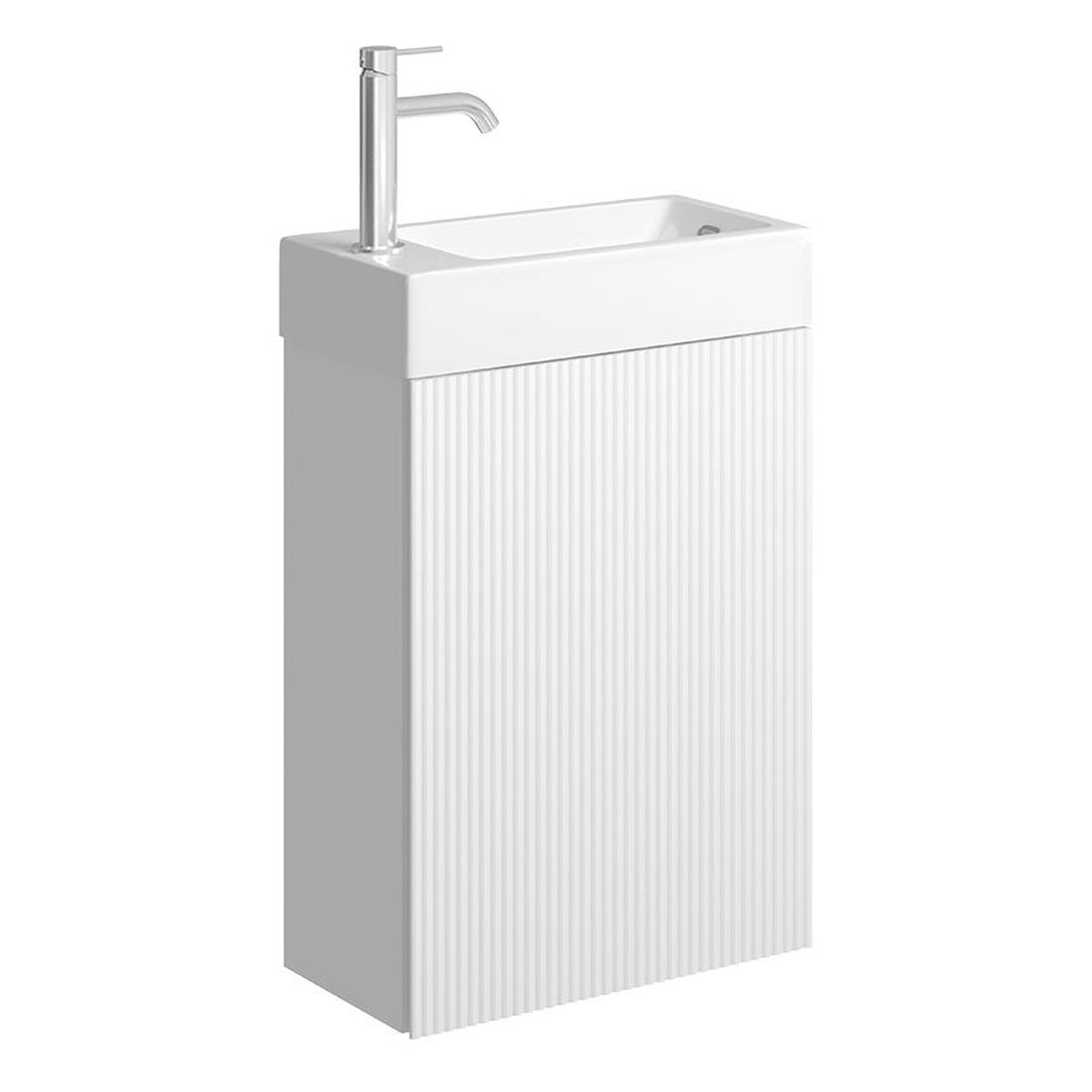 Fienza Minka 450 Wall-Hung Vanity with Overflow, Satin White