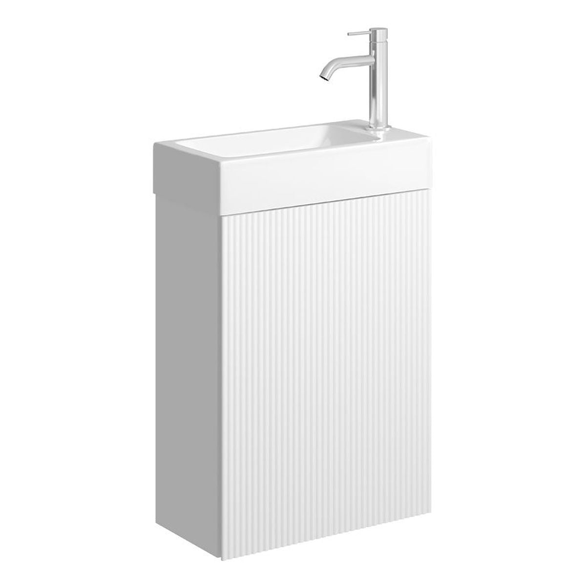 Fienza Minka 450 Wall-Hung Vanity with Overflow, Satin White
