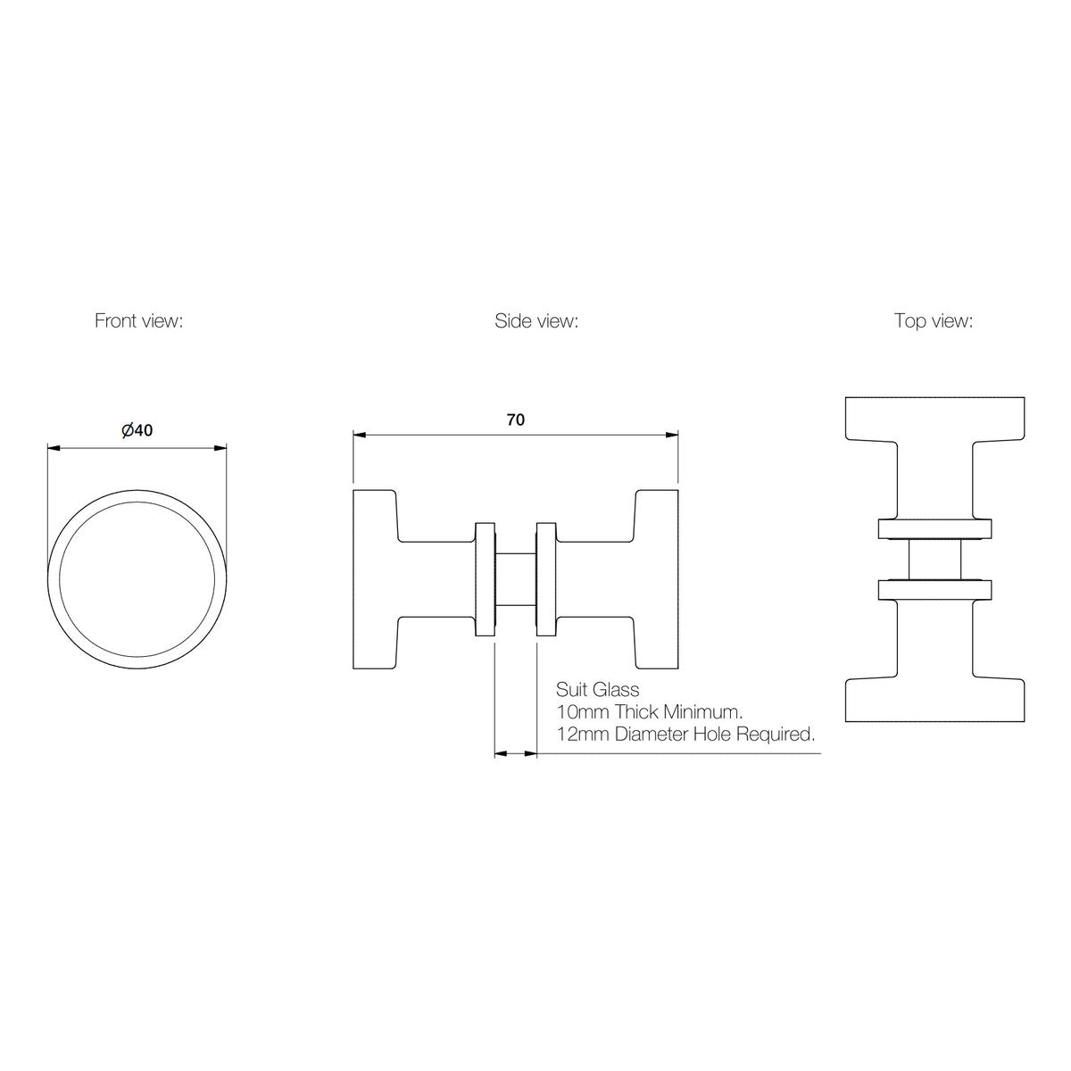 Brodware Kolada 40mm Shower Door Kit