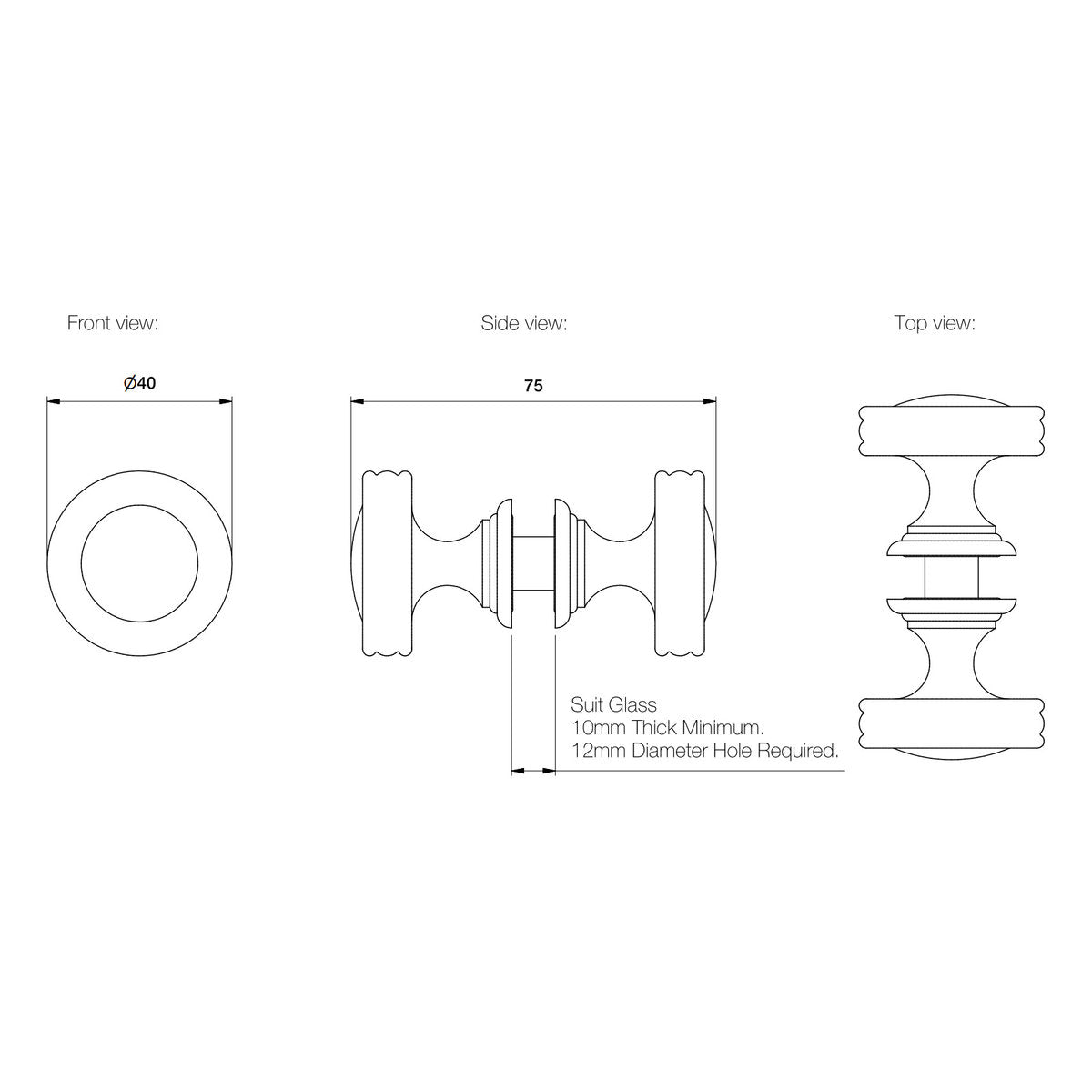 Brodware Winslow 40mm Shower Door Kit