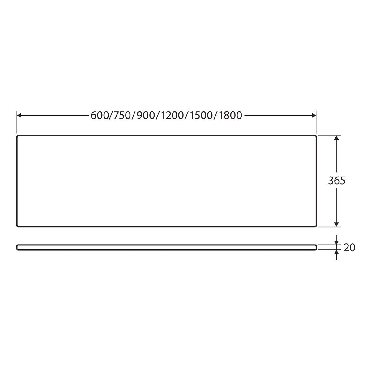 Fienza Solid Surface Tops 1500, Ensuite Depth