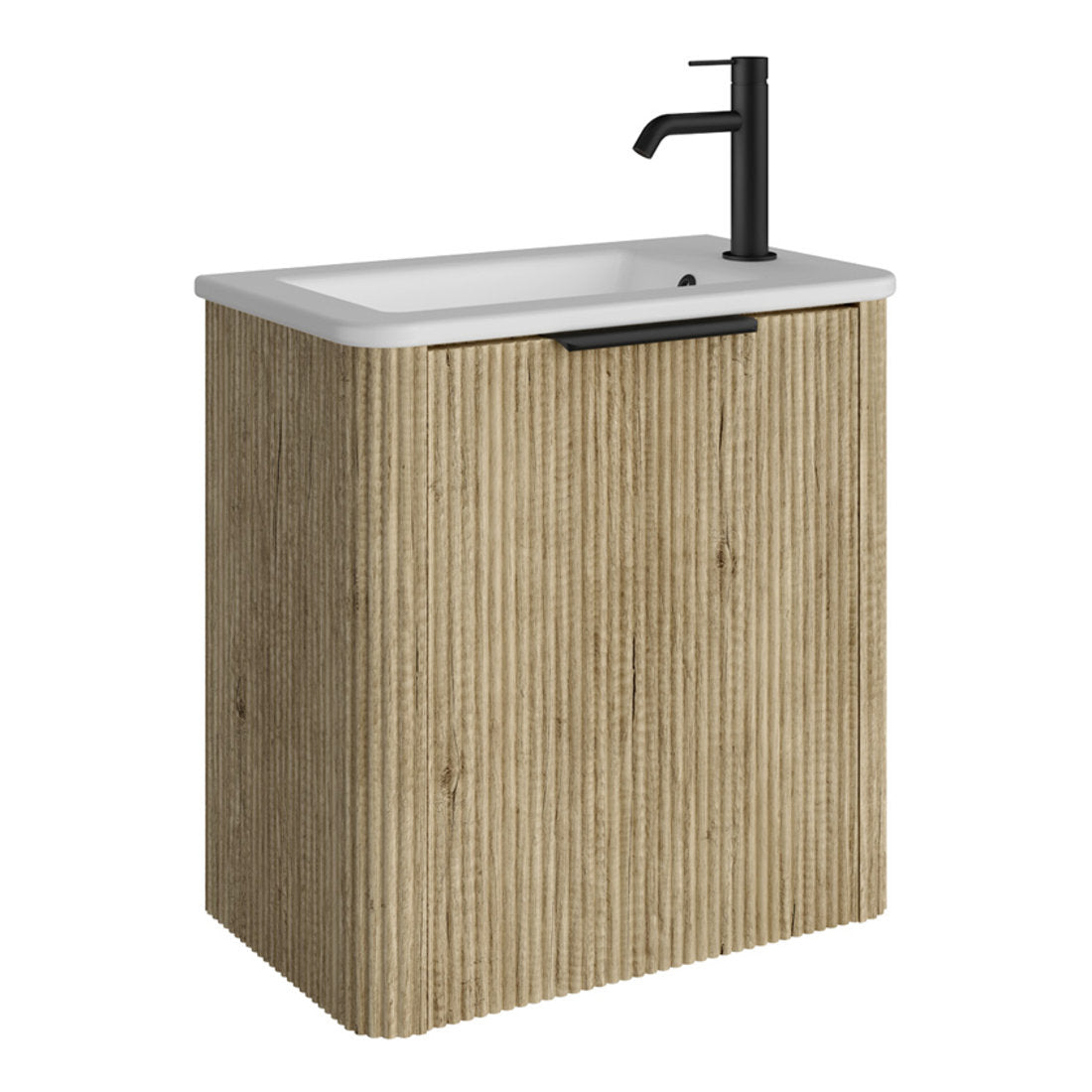 Fienza Minka Mini 550 Wall-Hung Vanity, Right Hand Tap, Scandi Oak