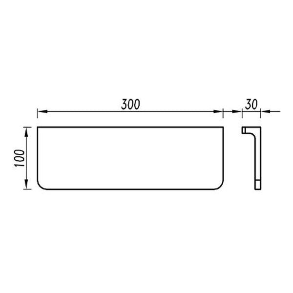 Inis Flat Top Shelf 300mm Chrome