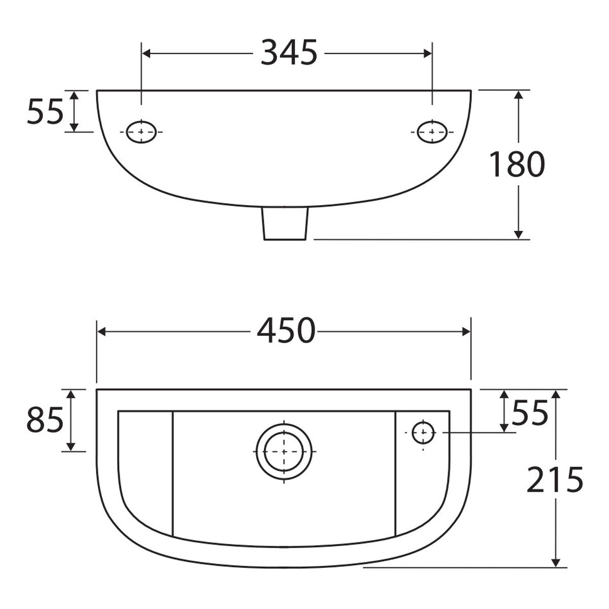Fienza RAK Compact Slim Wall Basin