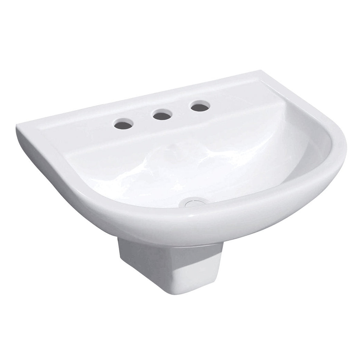 Fienza RAK X500 Wall Basin With Integral Shroud, 3 Tap Holes