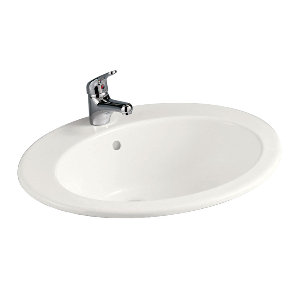 RAK Jessica Ivory Fully-Inset Basin - 1 tap hole