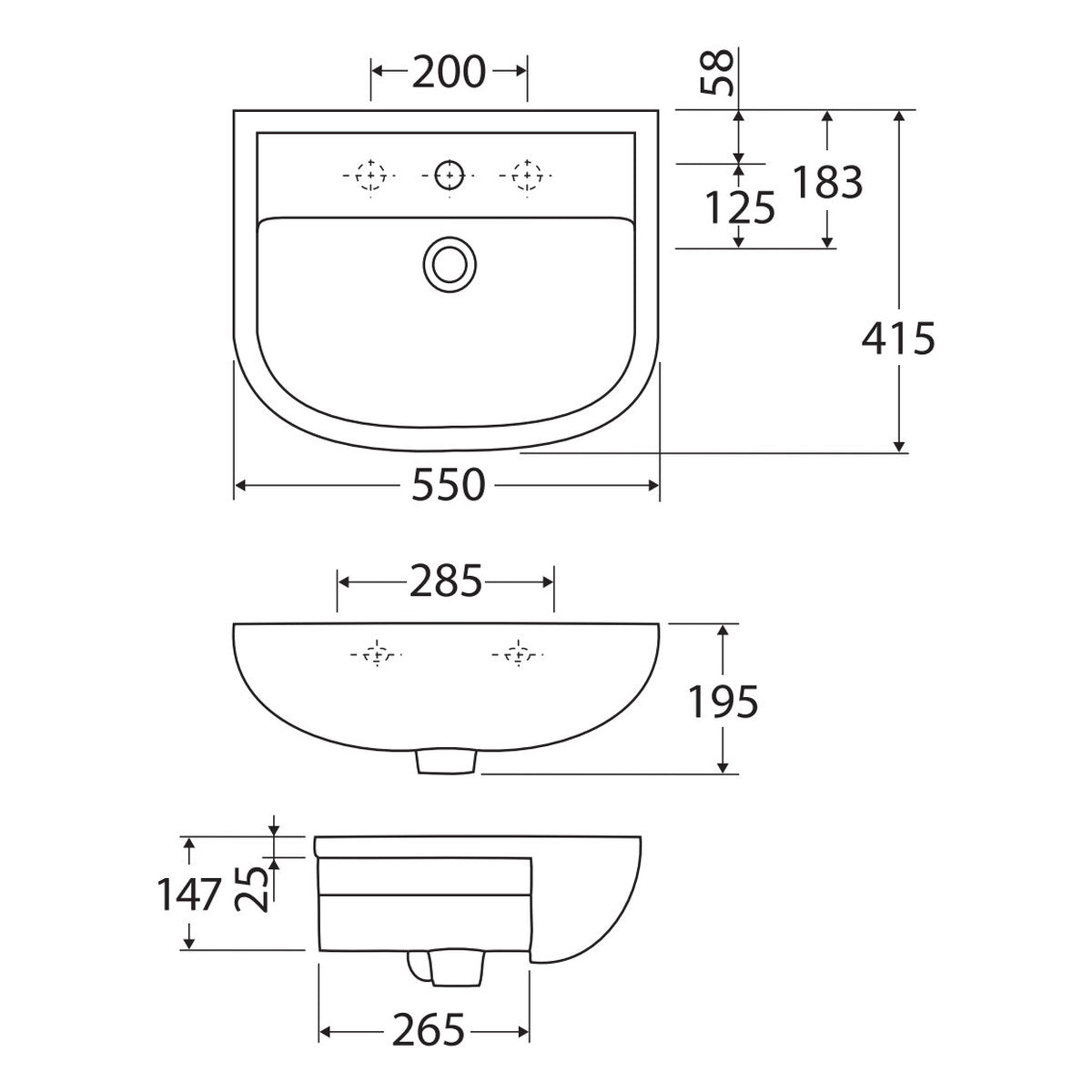 Fienza RAK Compact Semi-Recessed Basin