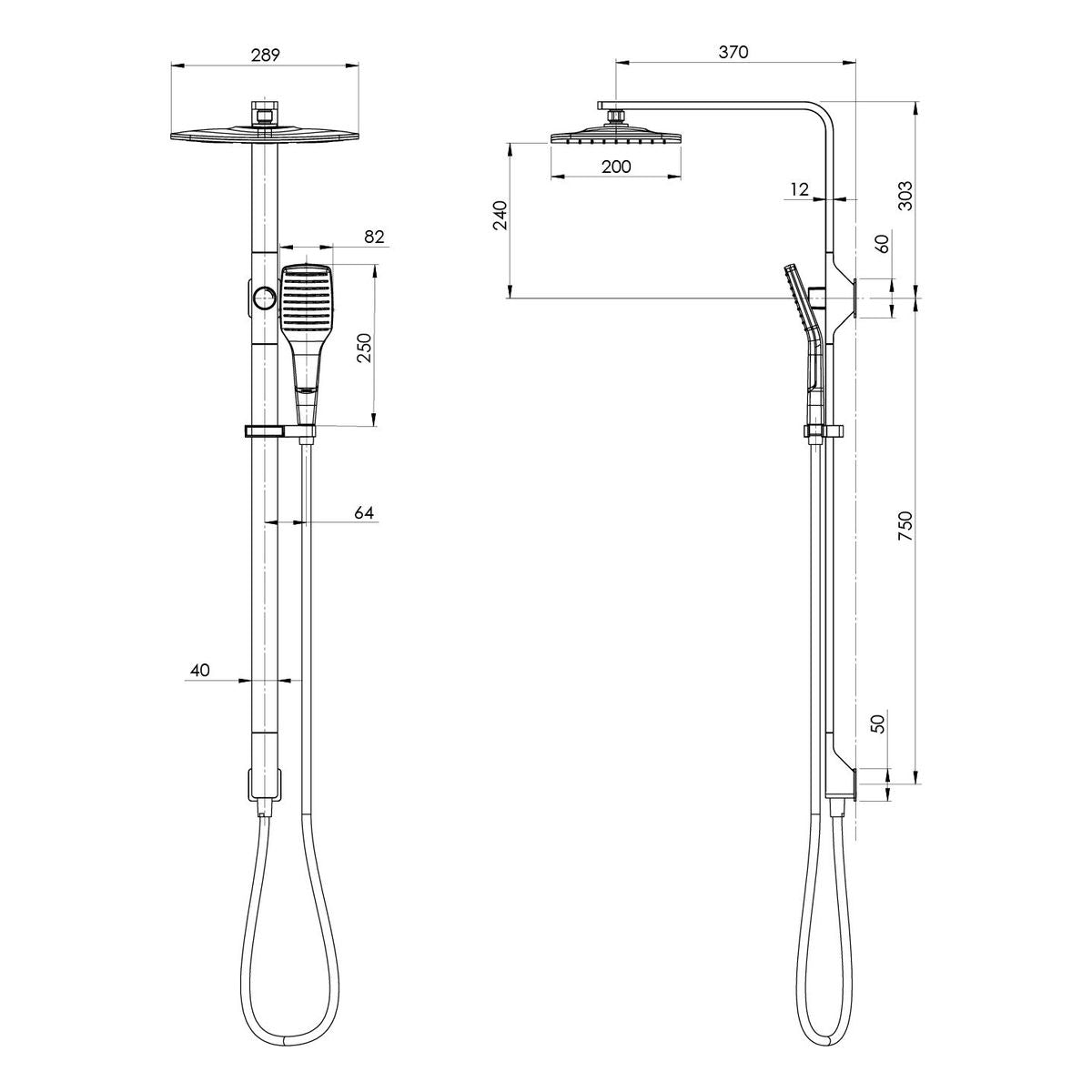 NX Cape Twin Shower - Chrome