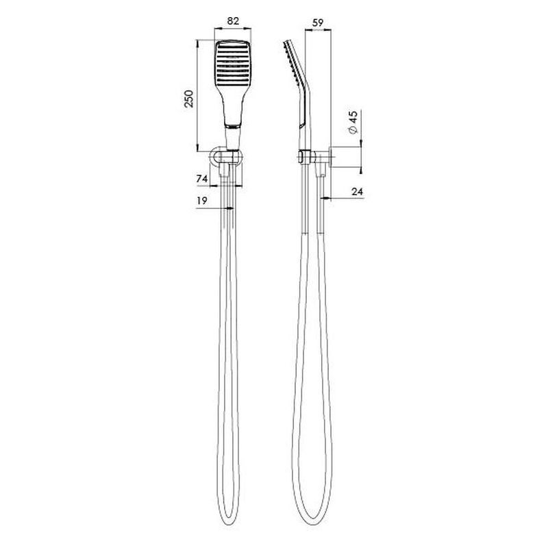 NX Cape Hand Shower - Chrome & Matte Black