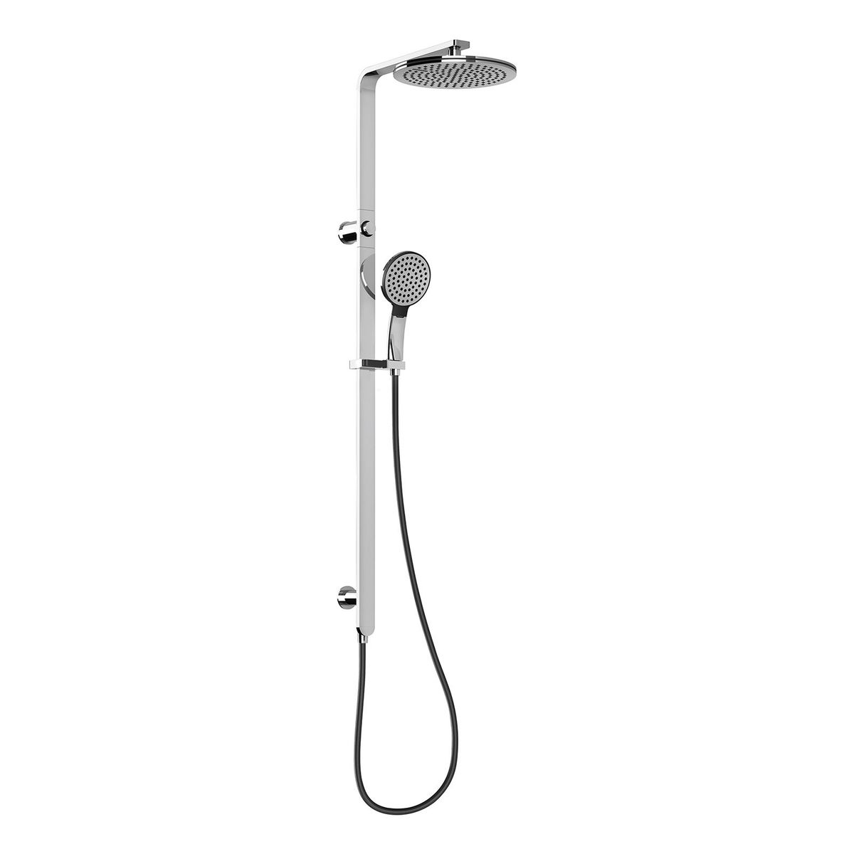 NX Quil Twin Shower - Chrome & Matte Black