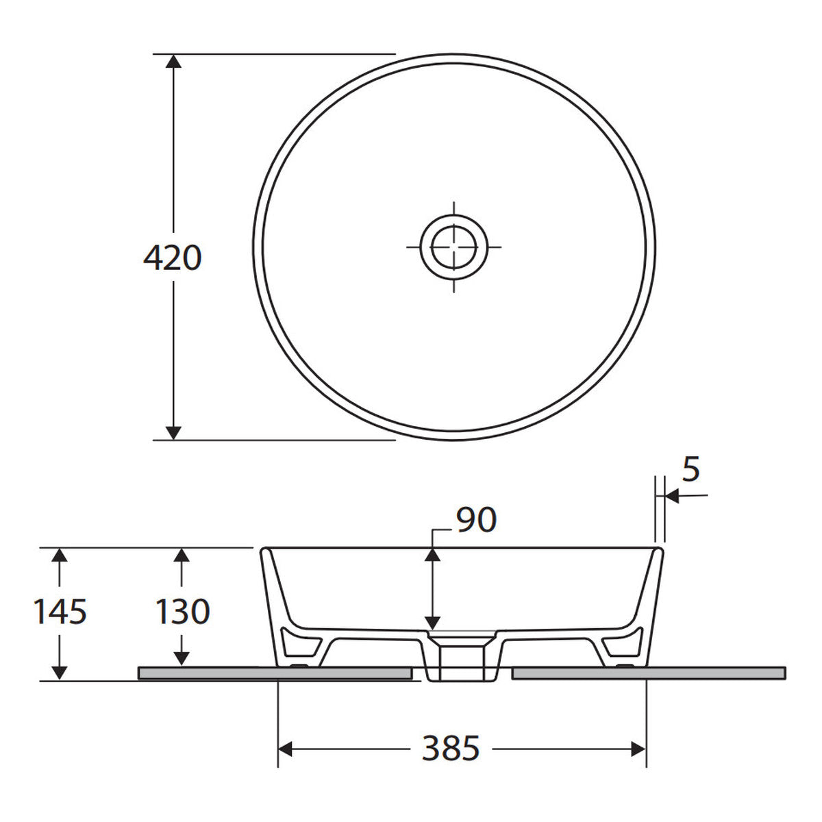Fienza RAK Feeling Round Above Counter Basin