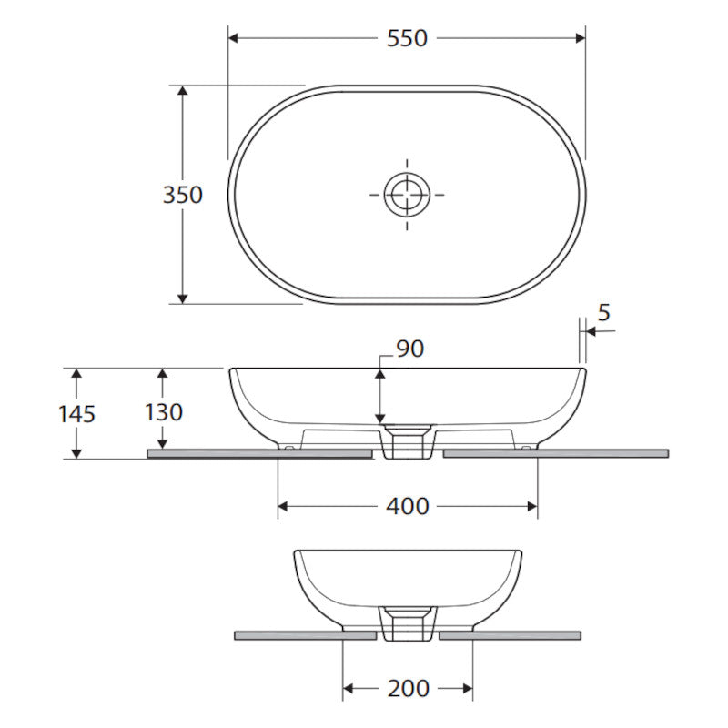 Fienza RAK Feeling Oval Above Counter Basin