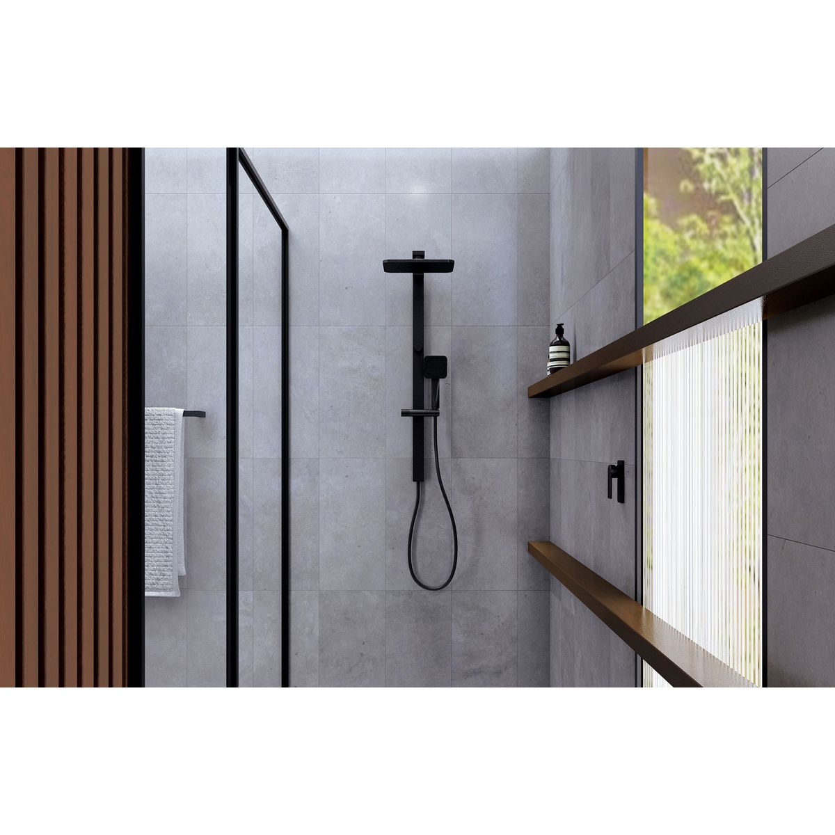 NX Orli Twin Shower - Matte Black