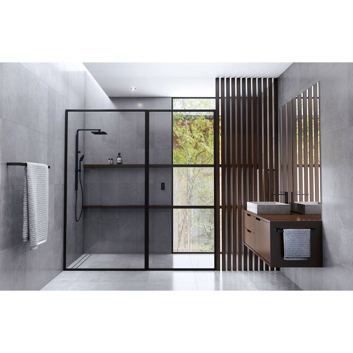 NX Orli Twin Shower - Matte Black