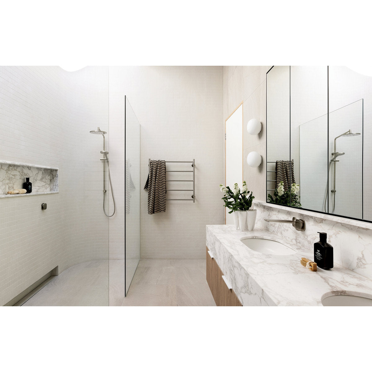 Phoenix Ormond Twin Shower - 4 Star, Brushed Nickel